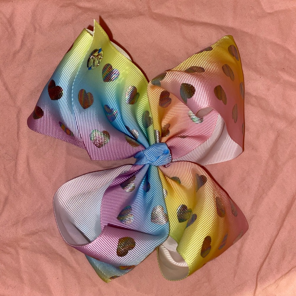 Multi-Colored Heart Print JoJo Bow